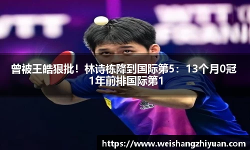 曾被王皓狠批！林诗栋降到国际第5：13个月0冠 1年前排国际第1